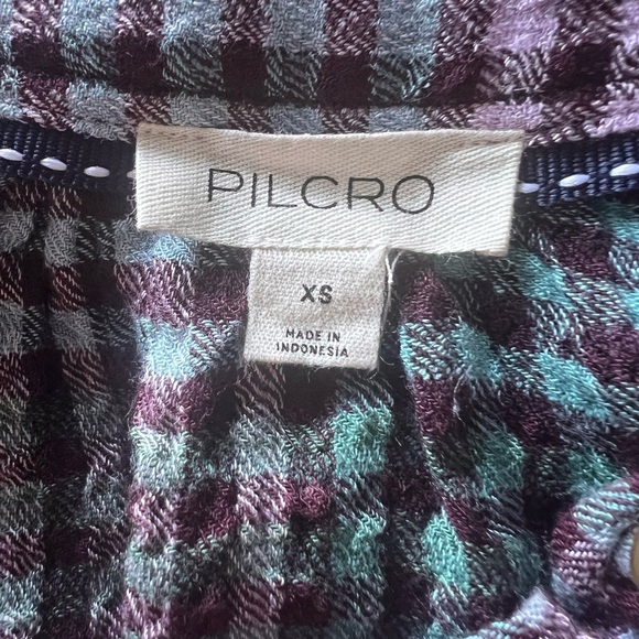 Pilcro Purple and green Checkered Button-Down Shirt. Sz.XS - Picture 2 of 8